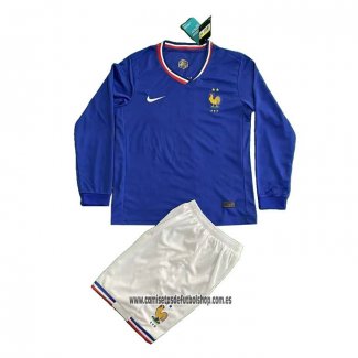 Primera Camiseta Francia Nino 2024 Manga Larga