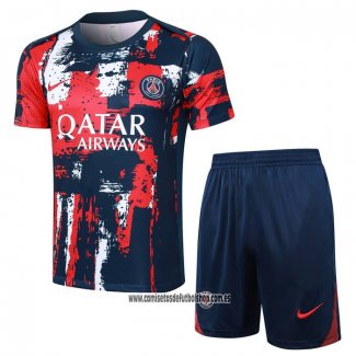 Chandal del Paris Saint-Germain Jordan 24-25 Manga Corta Azul y Rojo - Pantalon Corto