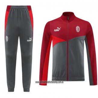 Chandal de Chaqueta del AC Milan 24-25 Rojo Gris